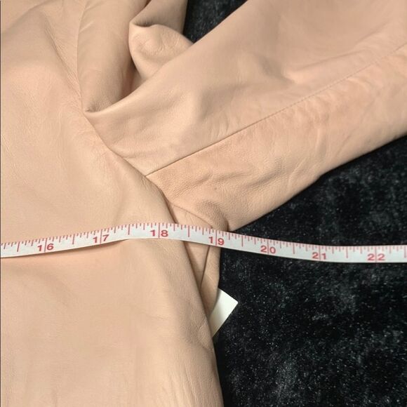 Women's Blush Pink Crop Leather Jacket by Halogen Size Medium - Picture 14 of 14